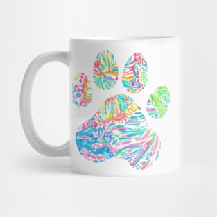 Vibrant Floral Paw Print Mug